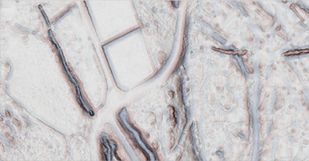 0.01m分解能の標高データによるCS立体図（栃木県平地）