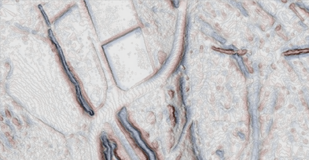0.1m分解能の標高データによるCS立体図（栃木県平地）