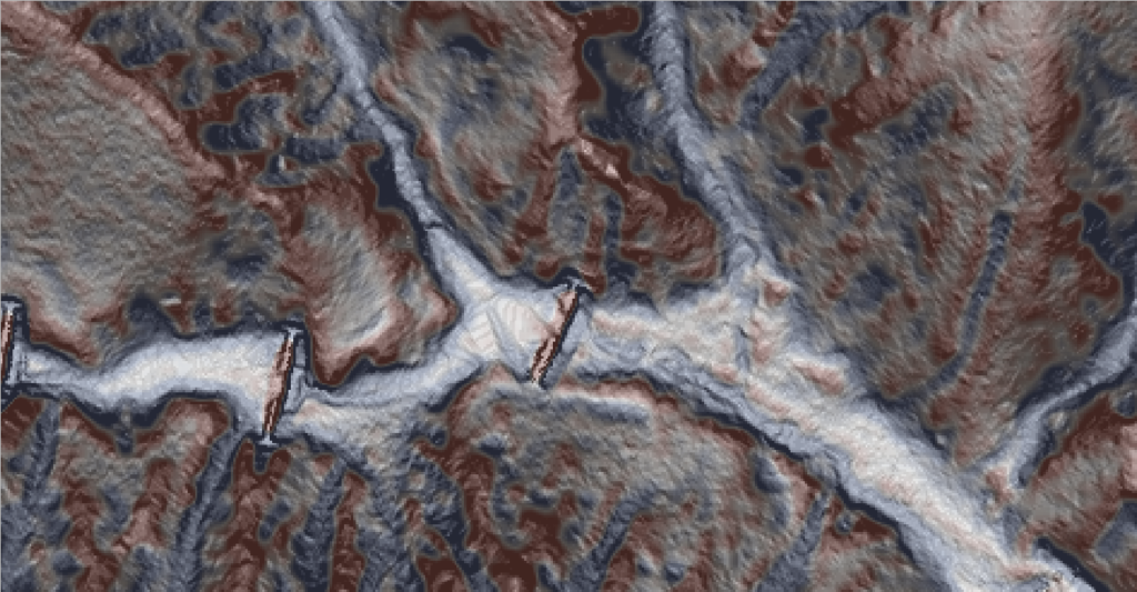 0.1m分解能の標高データによるCS立体図（栃木県山地）