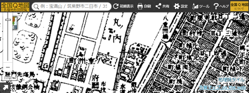今昔マップによる1890年代〜2000年代の時系列地形図（(C)谷 謙二）